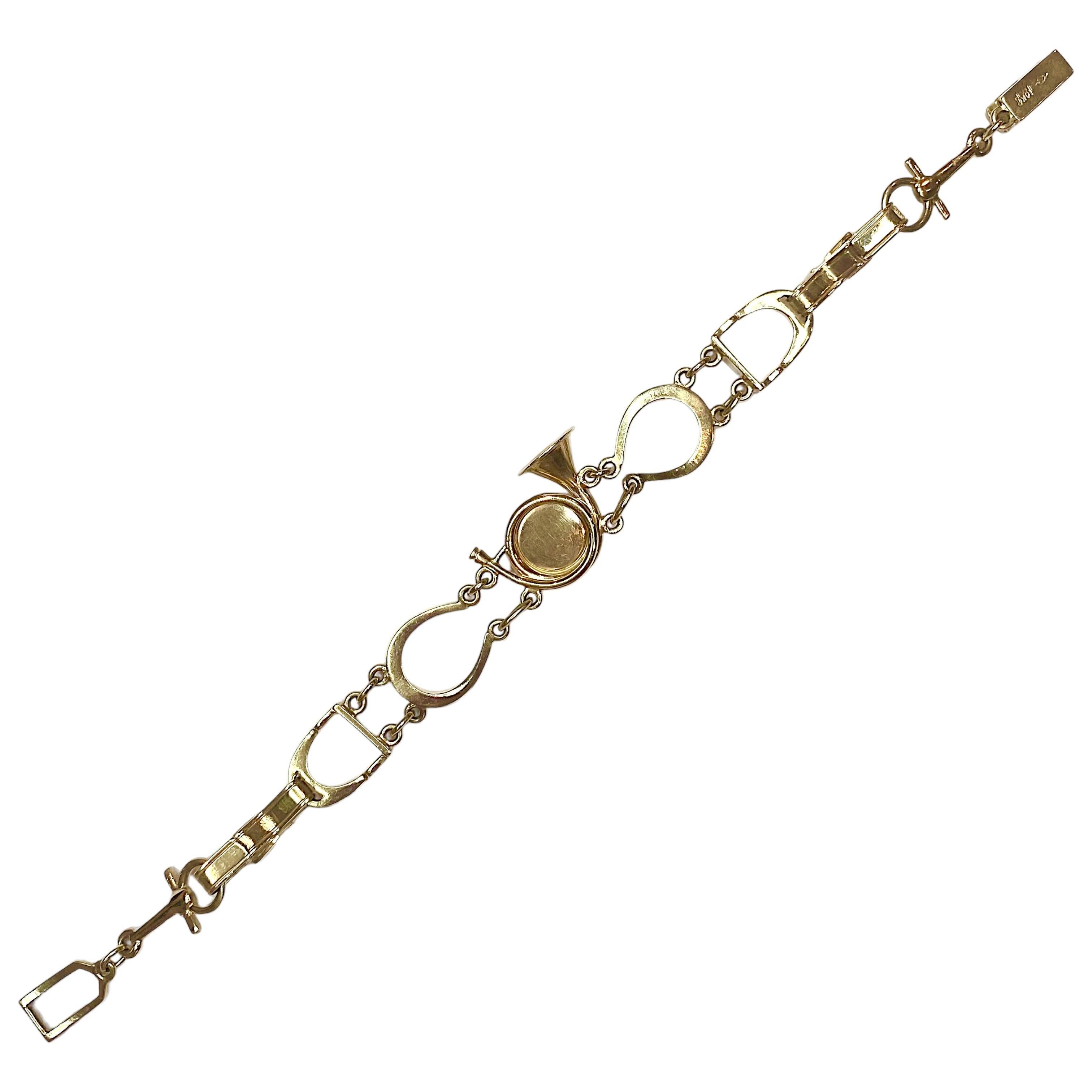 Cabochon Henry Blank & Co. Bracciale Essex Horse Equestrian in cristallo 14K in vendita