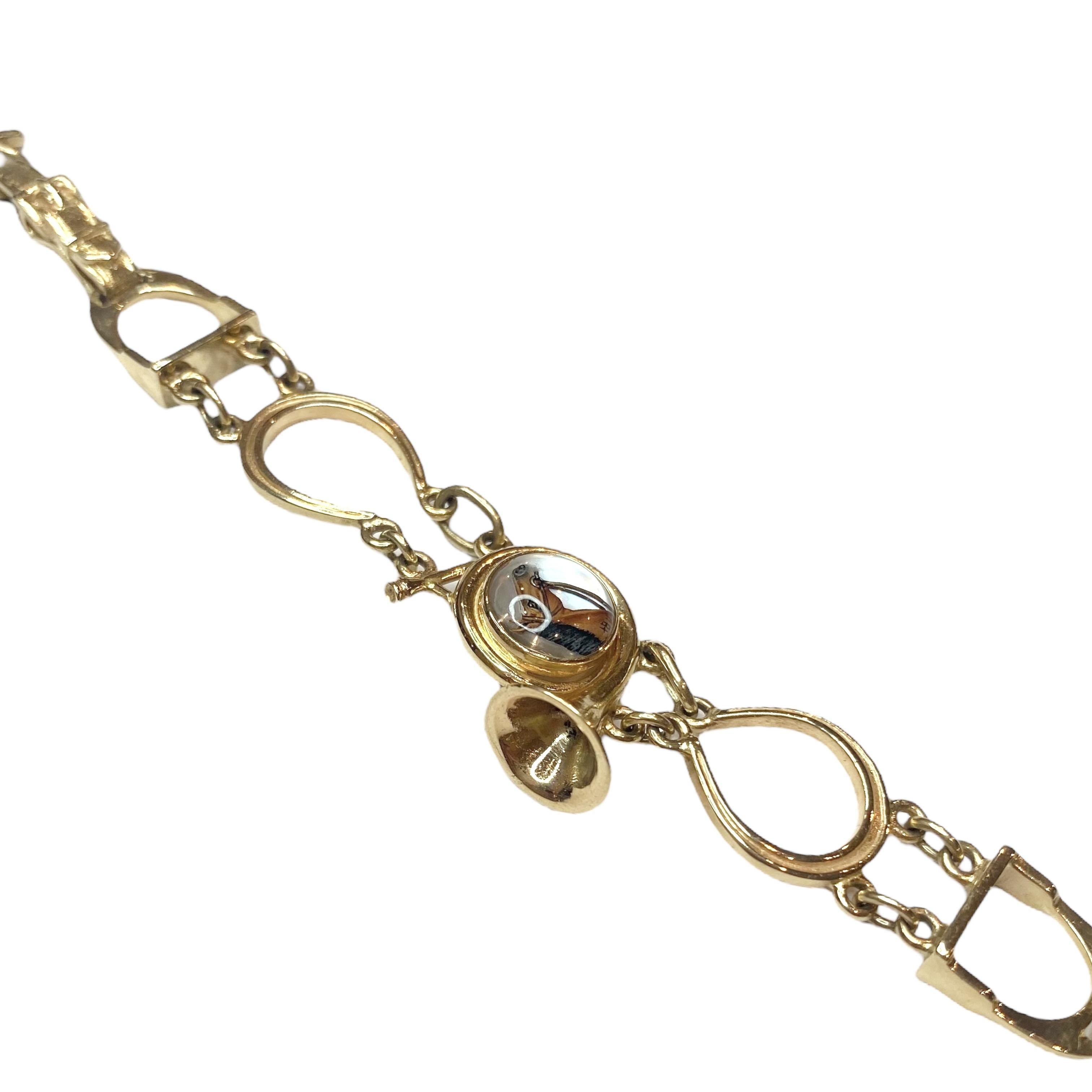 Donna Henry Blank & Co. Bracciale Essex Horse Equestrian in cristallo 14K in vendita