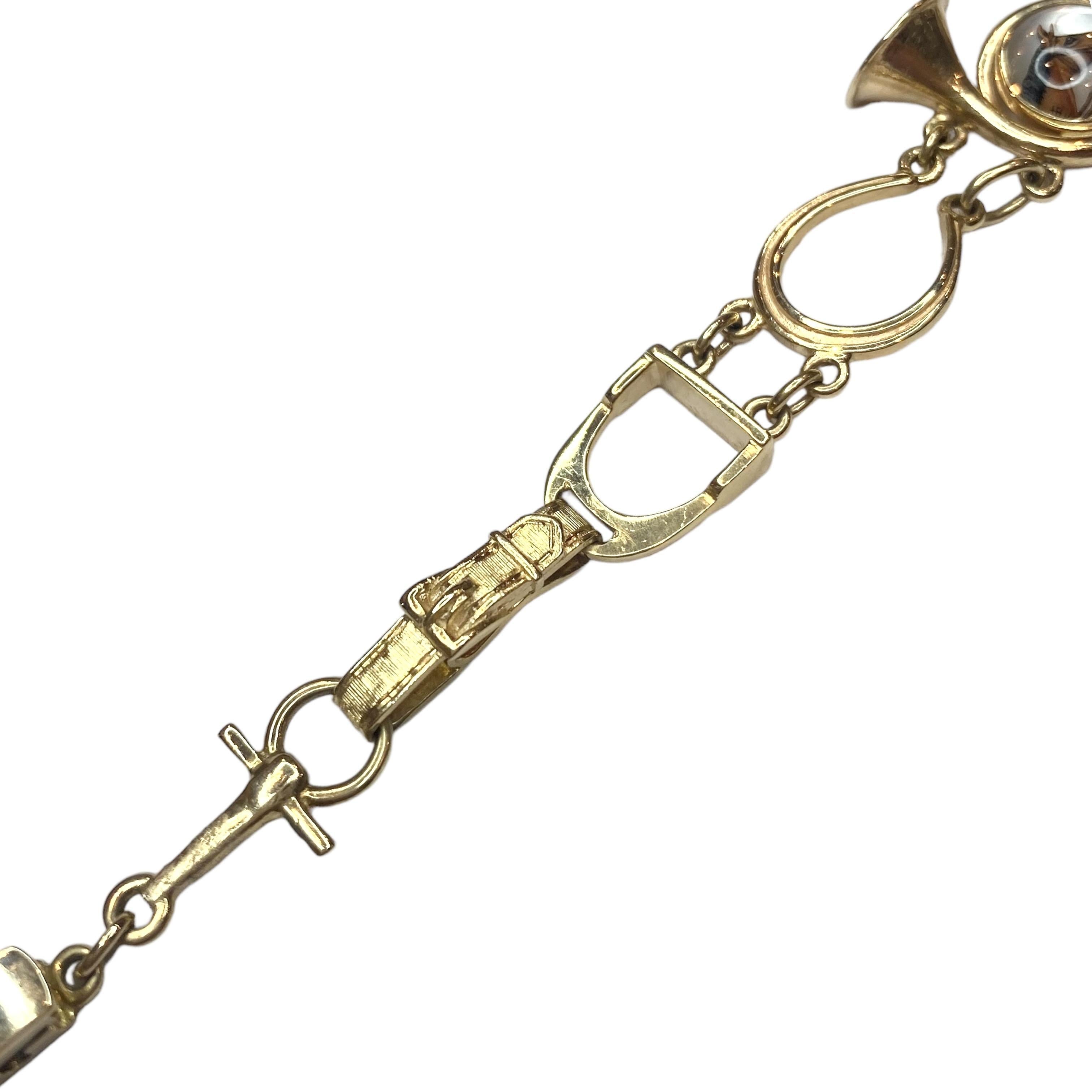 Henry Blank & Co. Bracciale Essex Horse Equestrian in cristallo 14K in vendita 1