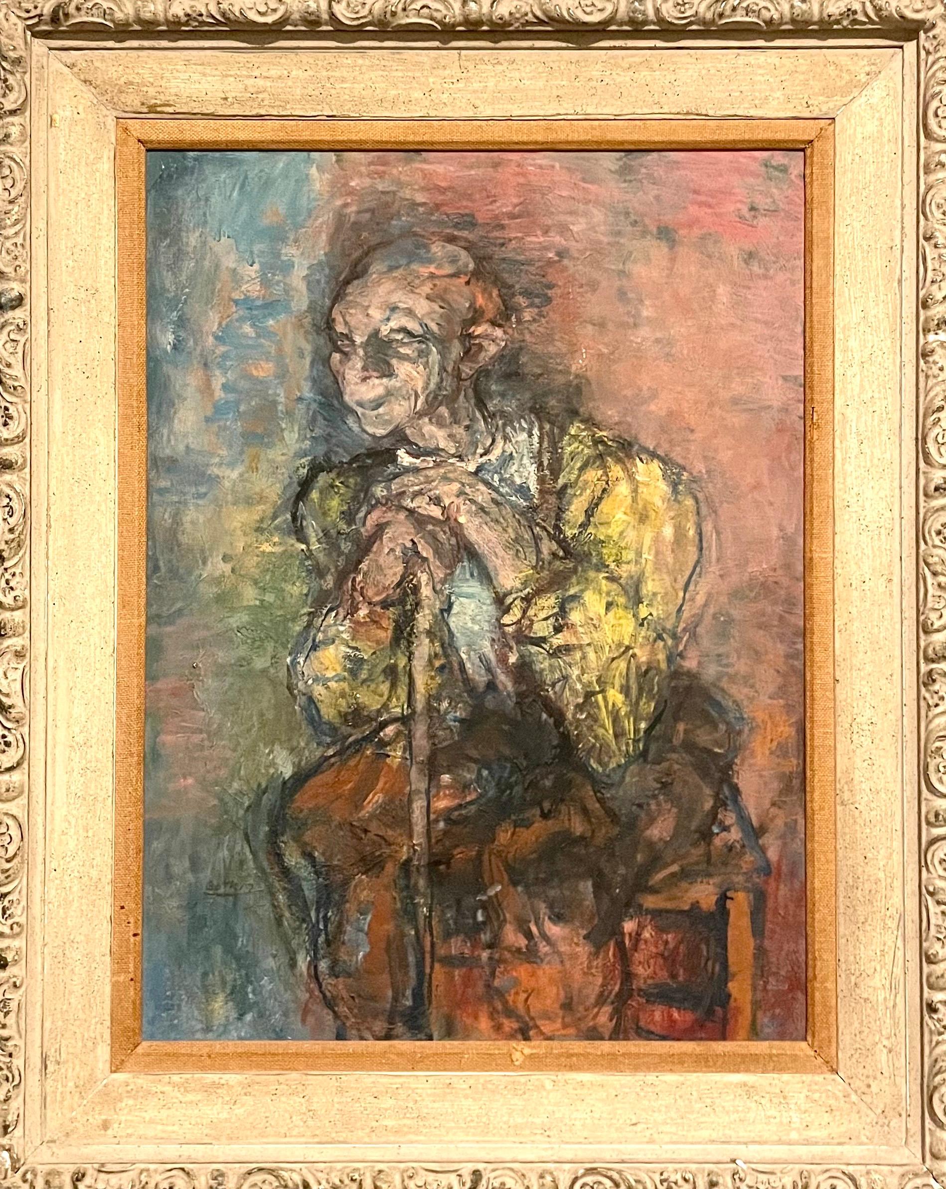 old man praying oil painting