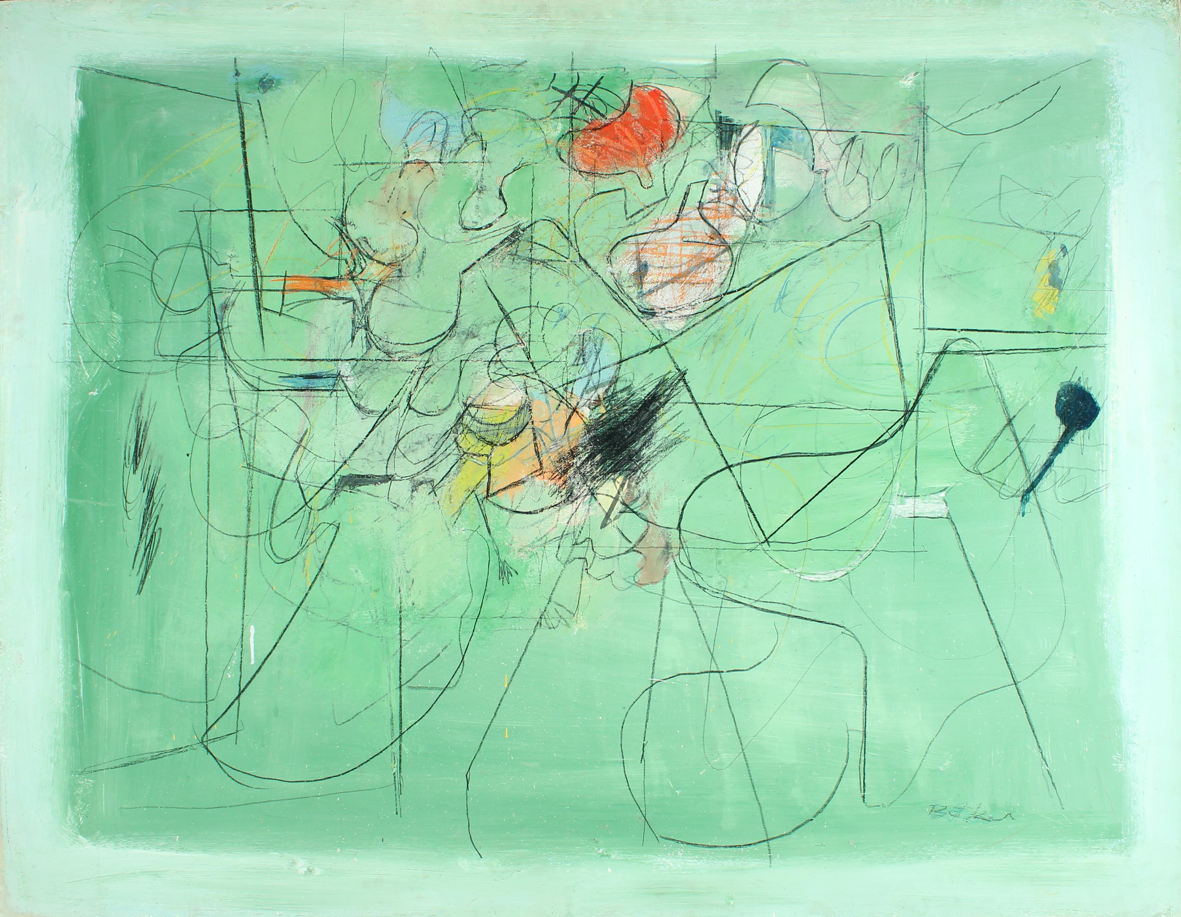 Henry Botkin Abstract Painting - Open Green