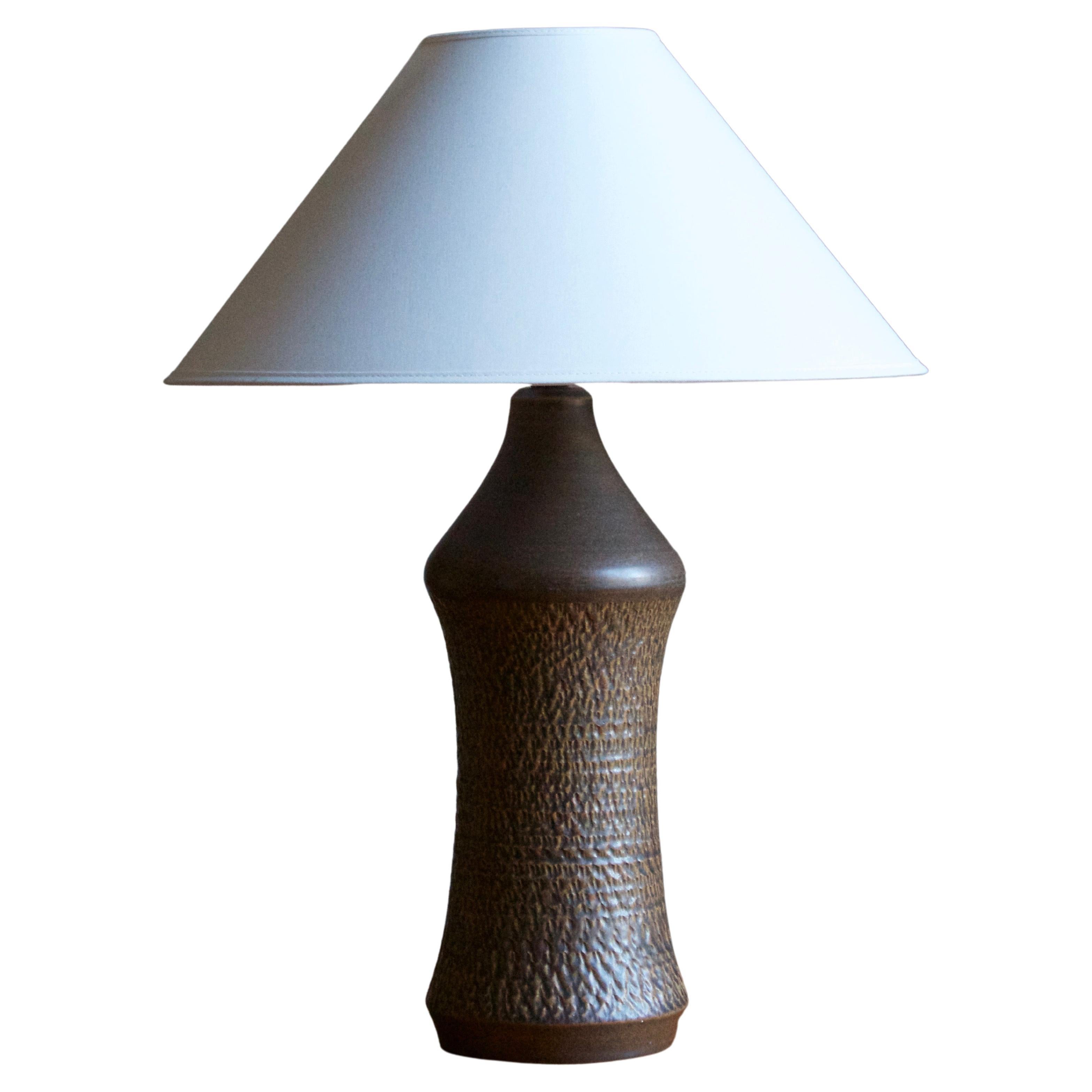 Henry Brandi, Organic Table Lamp, Glazed Stoneware, Vejbystrand Sweden, 1960s