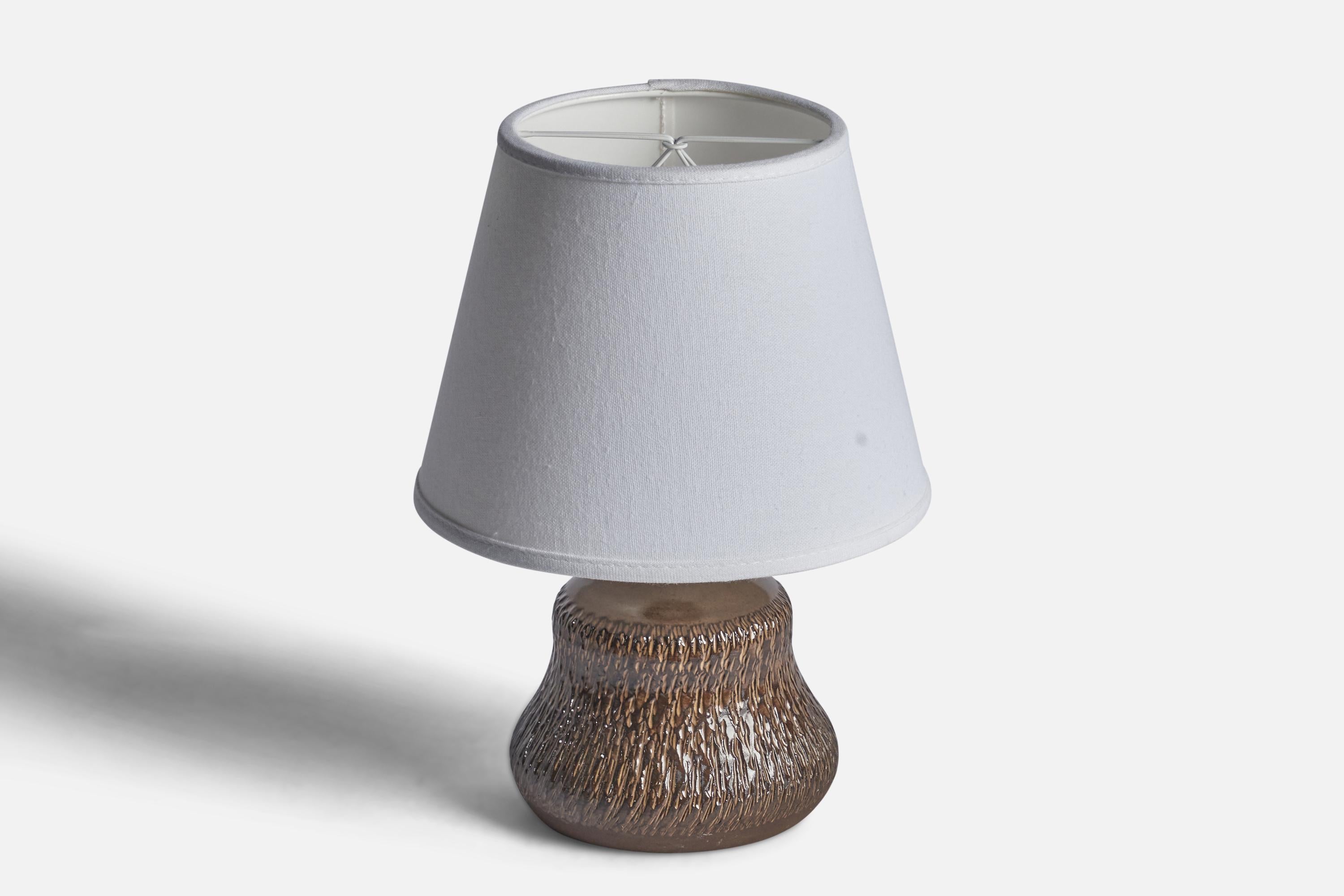 Mid-Century Modern Henry Brandi, Small Table Lamp, Stoneware, Sweden, 1960s For Sale