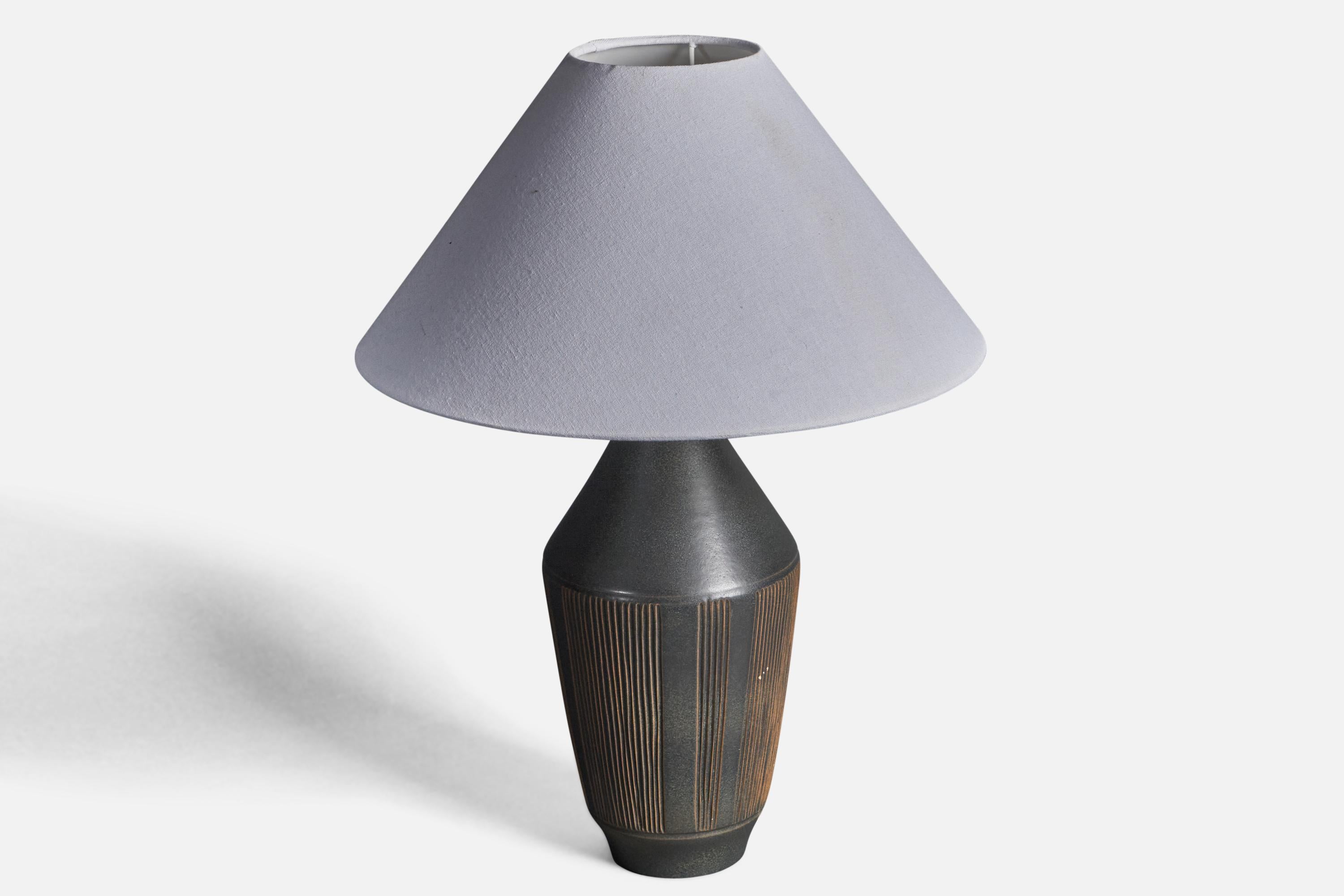 Mid-Century Modern Henry Brandi, Table Lamp, Glazed Stoneware, Vejbystrand Sweden, 1960s For Sale