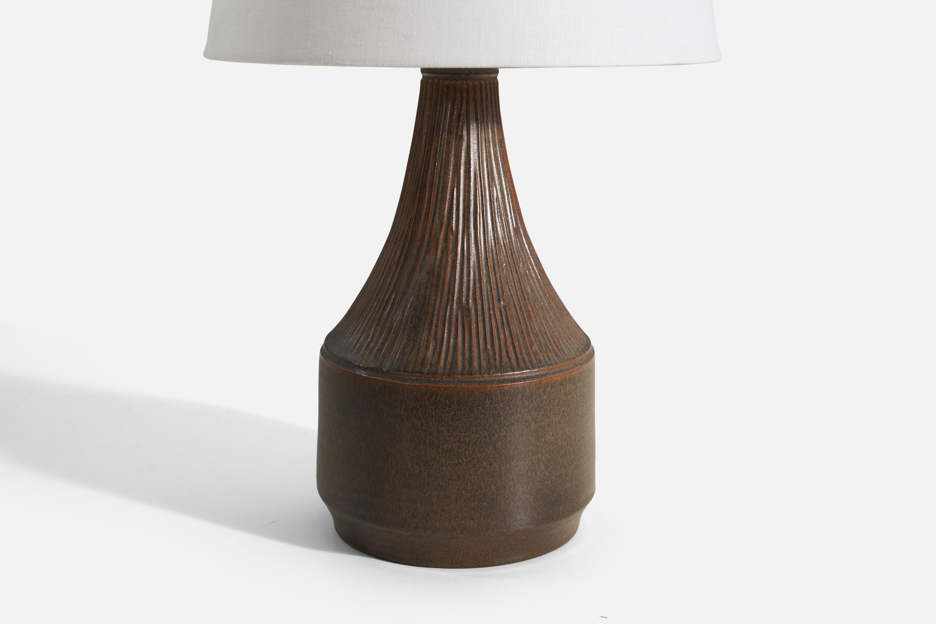 Swedish Henry Brandi, Table Lamp, Glazed Stoneware, Vejbystrand Sweden, 1960s For Sale