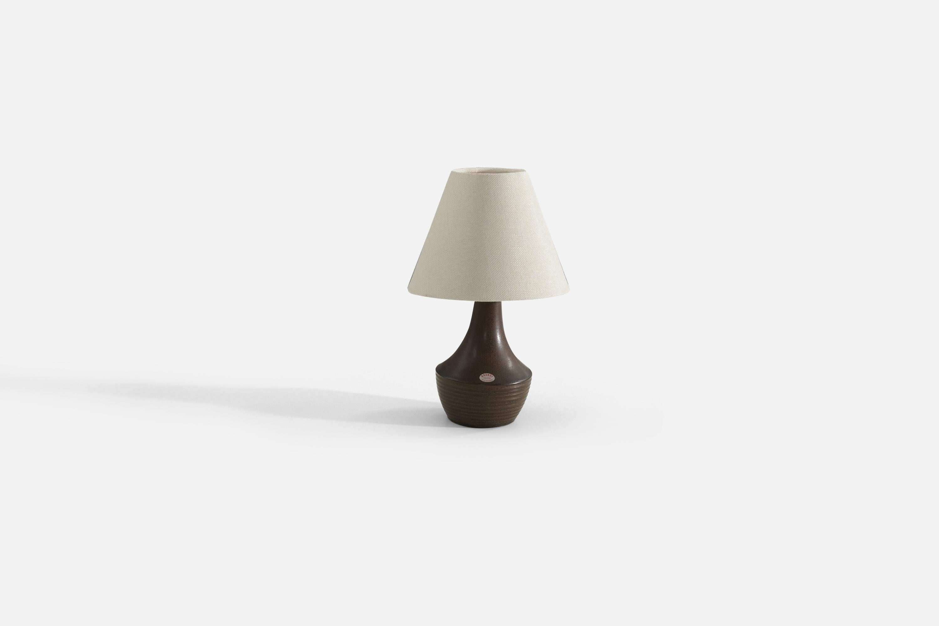 Swedish Henry Brandi, Table Lamp, Glazed Stoneware, Vejbystrand, Sweden, 1960s For Sale