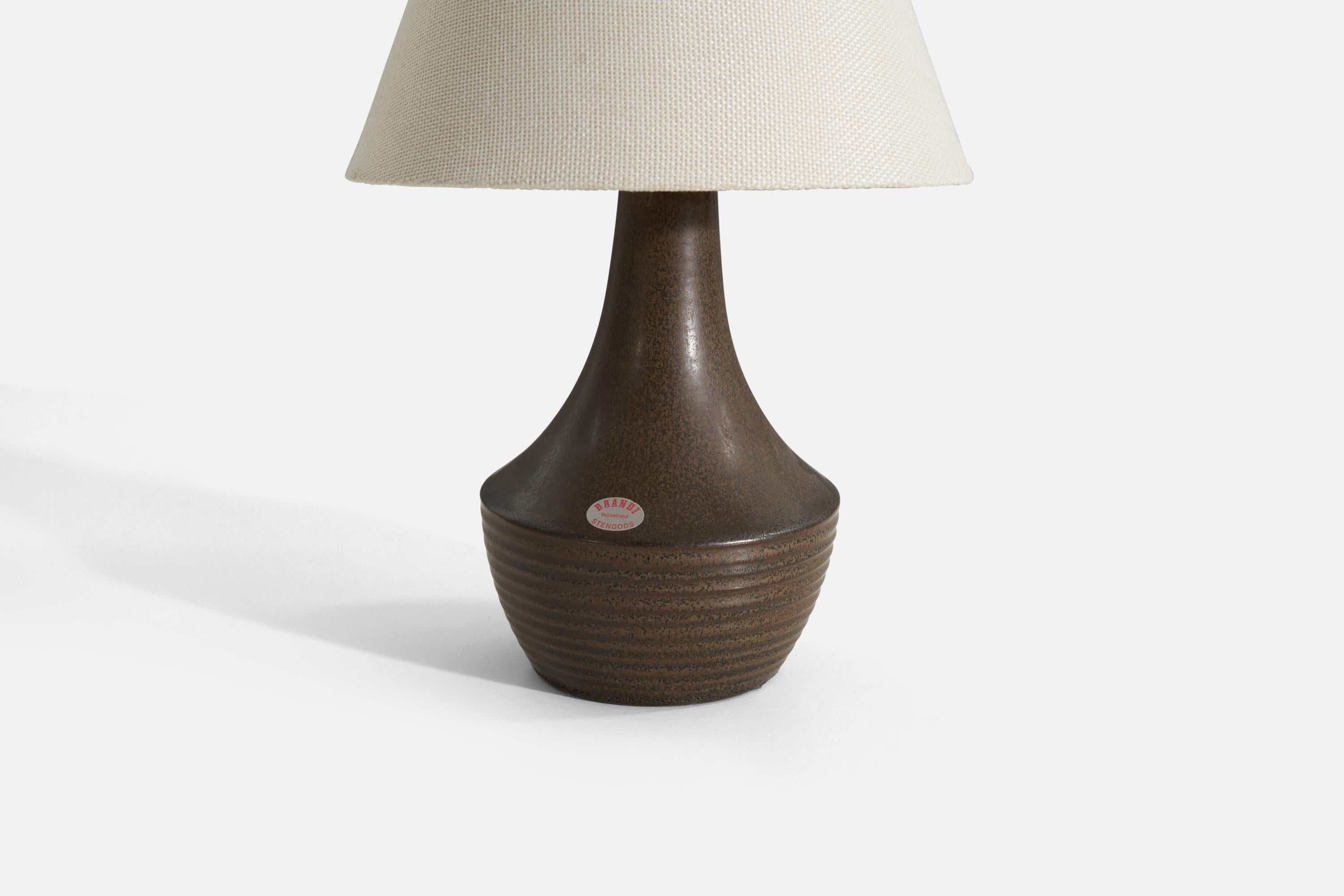 Henry Brandi, Table Lamp, Glazed Stoneware, Vejbystrand, Sweden, 1960s In Good Condition For Sale In High Point, NC