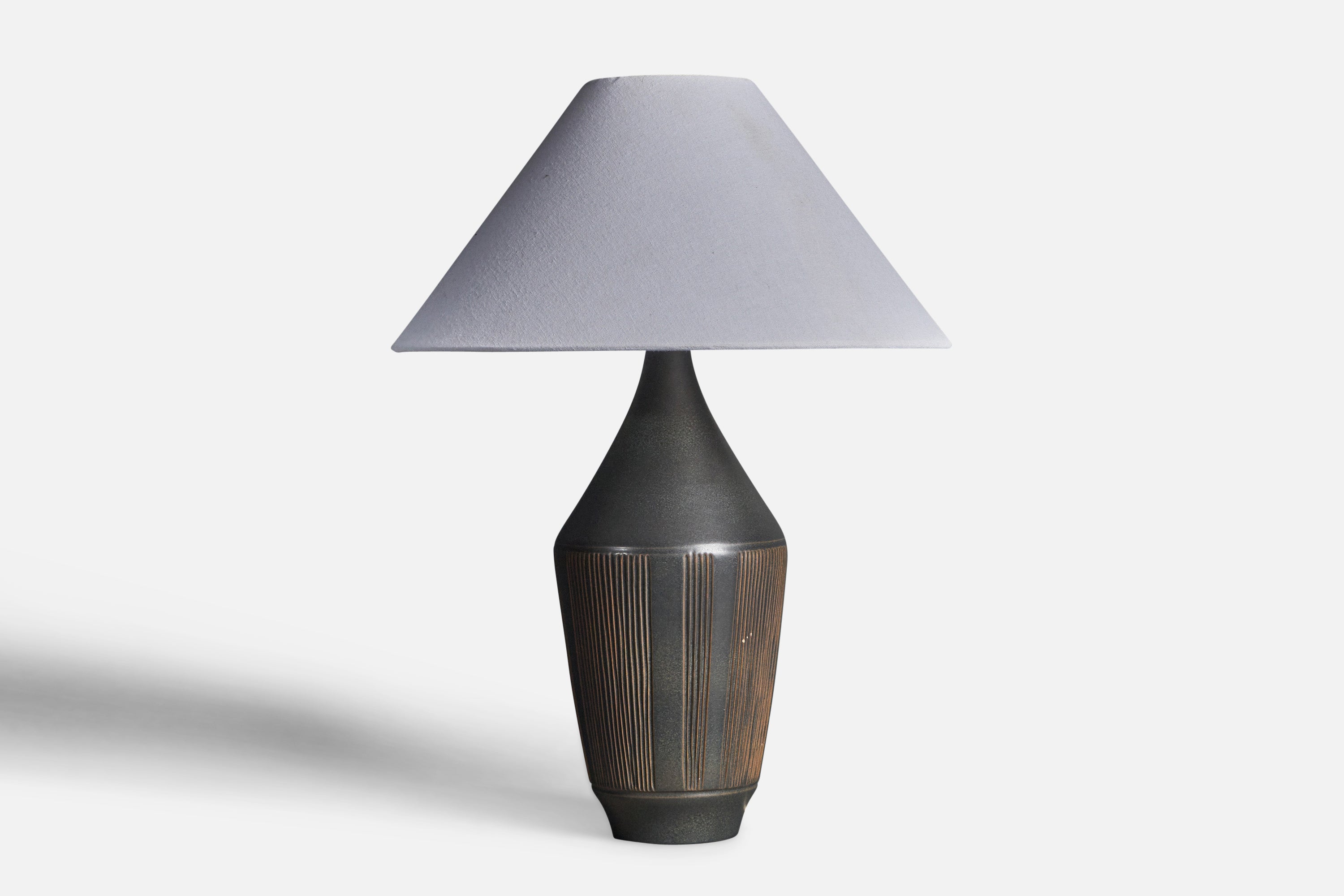 Henry Brandi, Table Lamp, Glazed Stoneware, Vejbystrand Sweden, 1960s For Sale