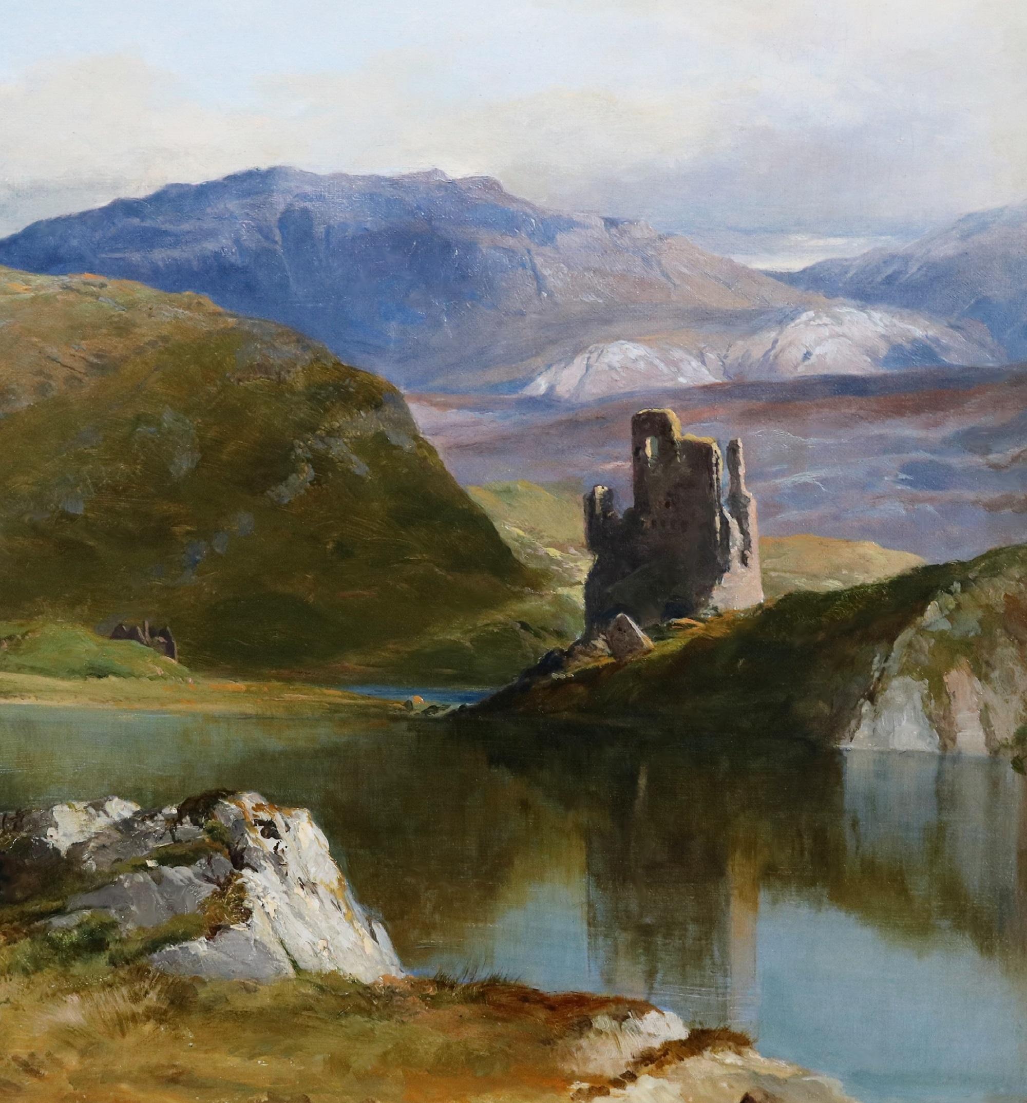 Ardvreck Castle, Loch Assynt - Ölgemälde einer schottischen Landschaft aus dem 19. (Viktorianisch), Painting, von Henry Bright