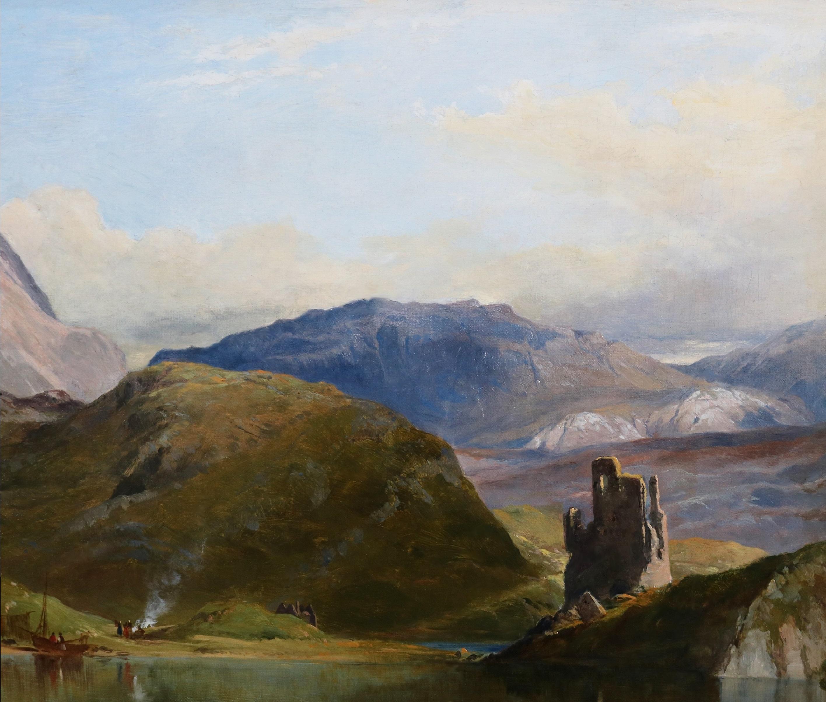 Ardvreck Castle, Loch Assynt - Ölgemälde einer schottischen Landschaft aus dem 19. im Angebot 1