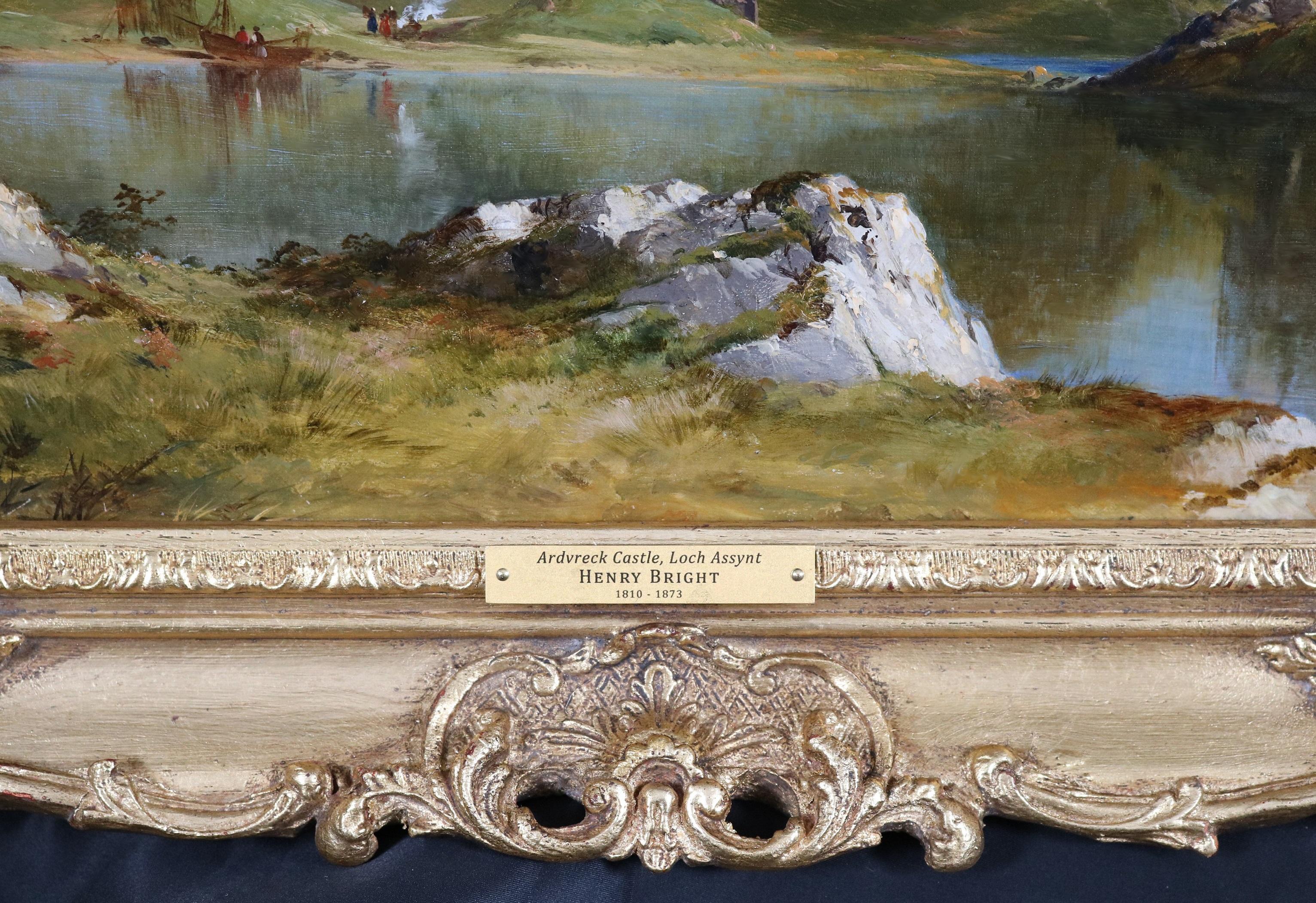 Ardvreck Castle, Loch Assynt - Ölgemälde einer schottischen Landschaft aus dem 19. im Angebot 4