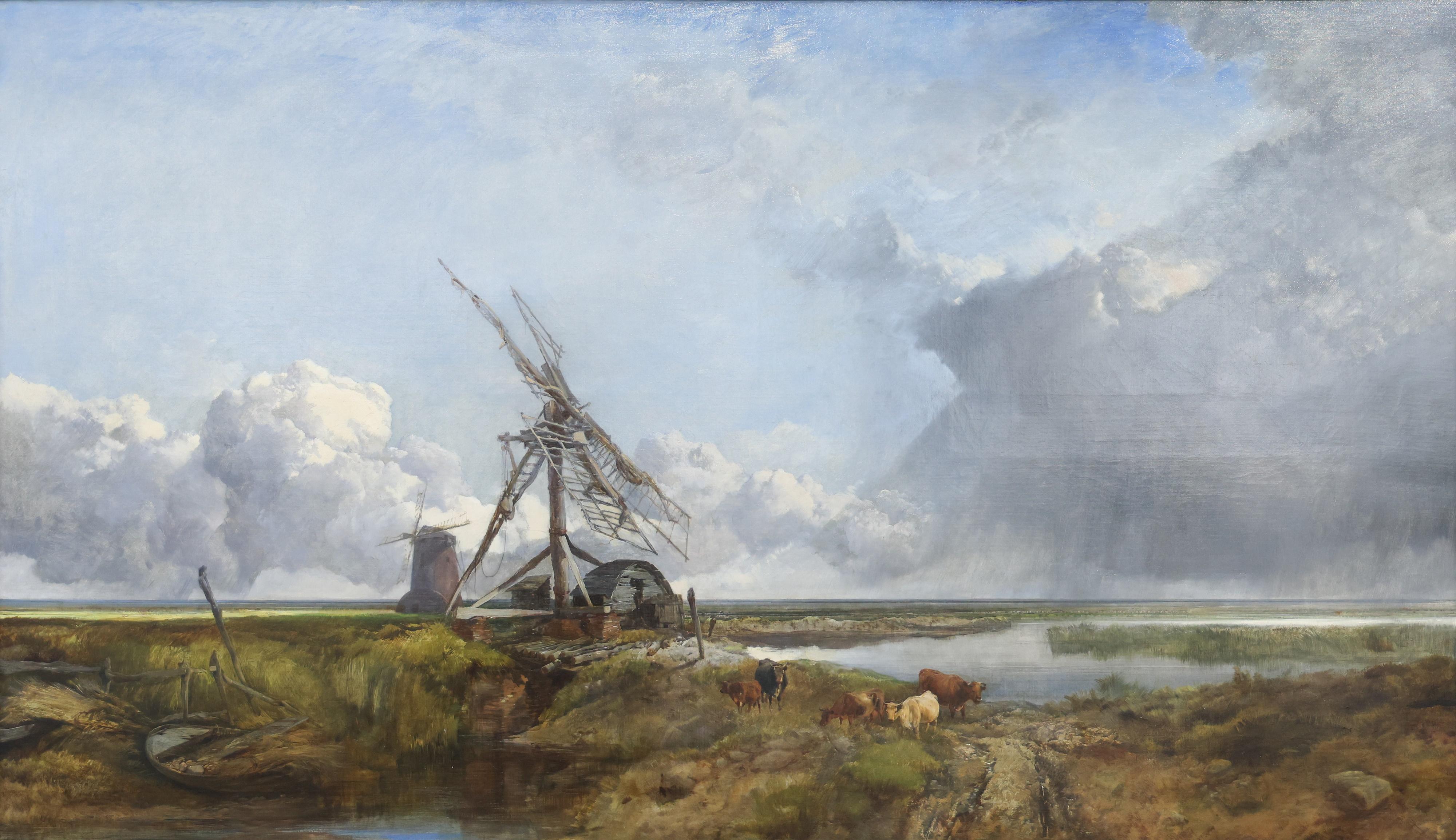 Gran paisaje al óleo de Henry Bright 1810-1873 en venta 1