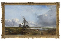 Very Large Landscape Oil Painting by Henry Bright 1810-1873