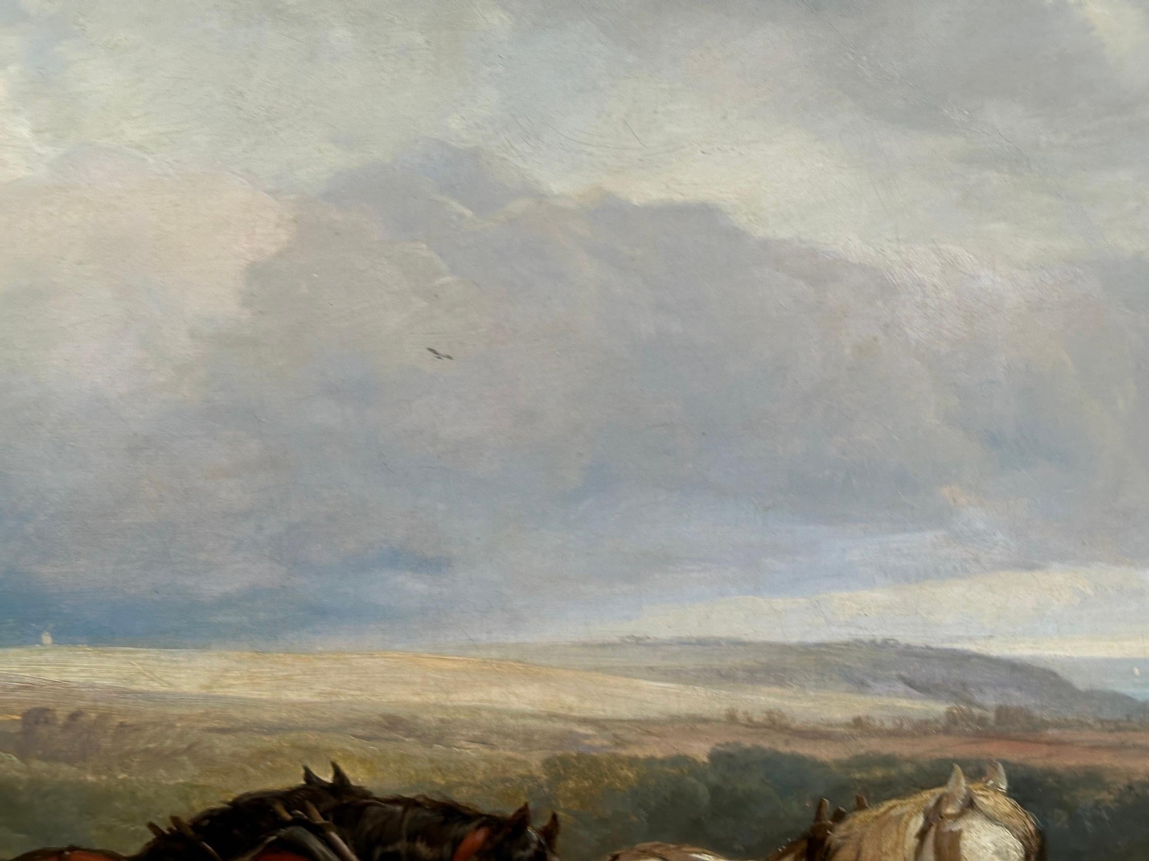 Englische Erntelandschaft des 19. Jahrhunderts mit Pferden, Bauern, Kindern, Familie im Angebot 6