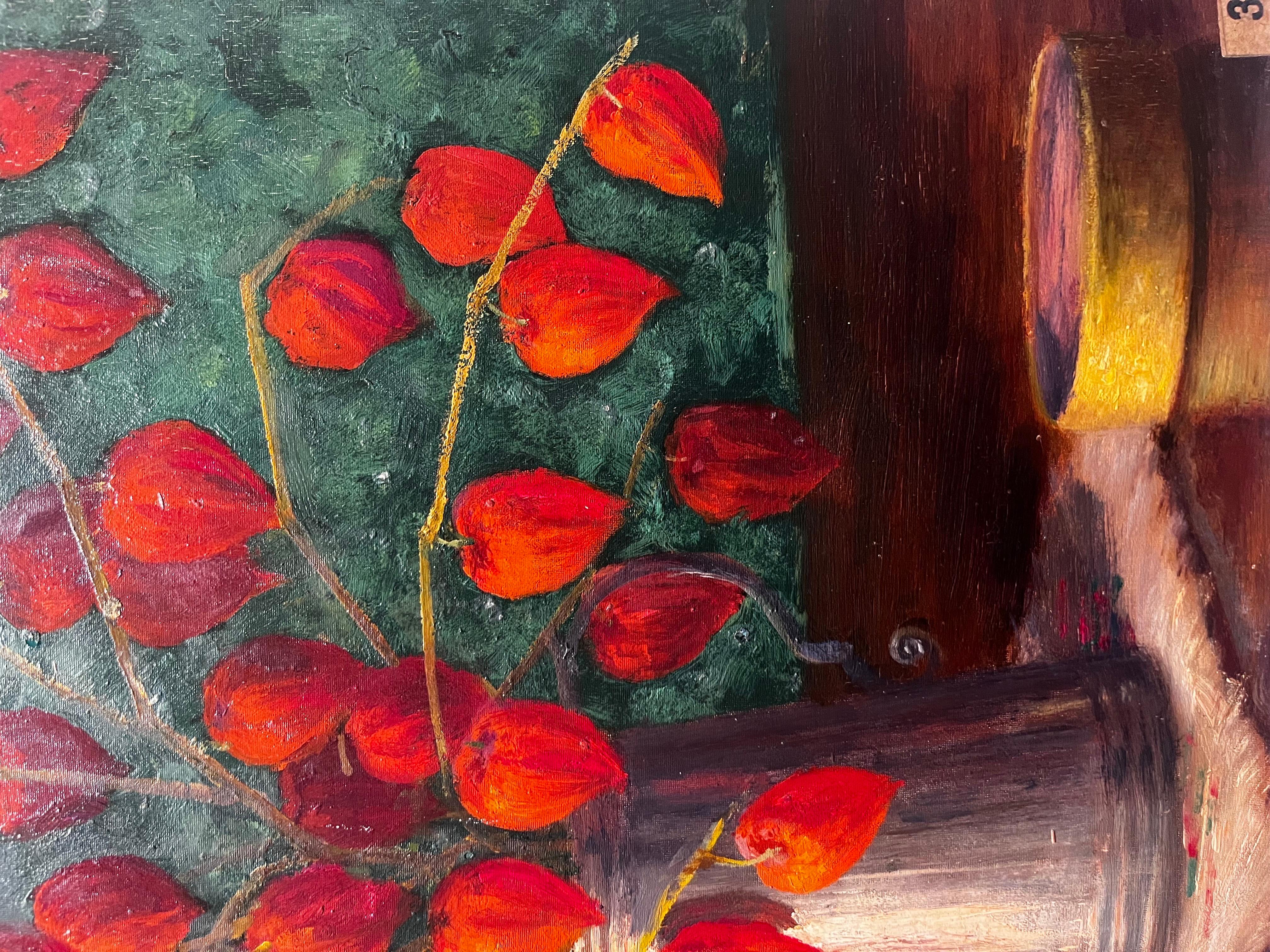 „Lanternes du Japon“ Olio cm. 46 x 38 1910 ca. – Painting von Henry C. Angéniol