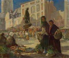 Henry Camp - Signed & Framed 1947 Oil, Scene at Dieppe