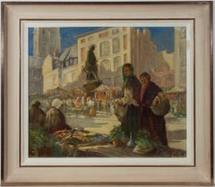 Vintage Henry Camp - Signed & Framed 1947 Oil, Scene at Dieppe