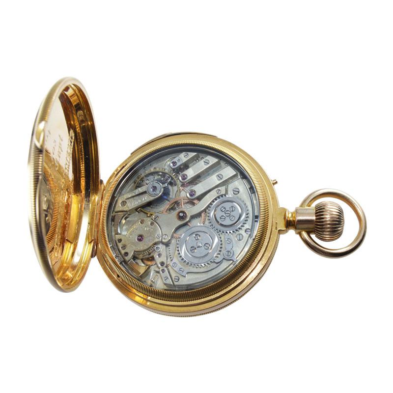 Henry Capt 18 Karat Gold Handmade 31 Jewel Quarter Repeating Watch, 1900er Jahre im Angebot 6