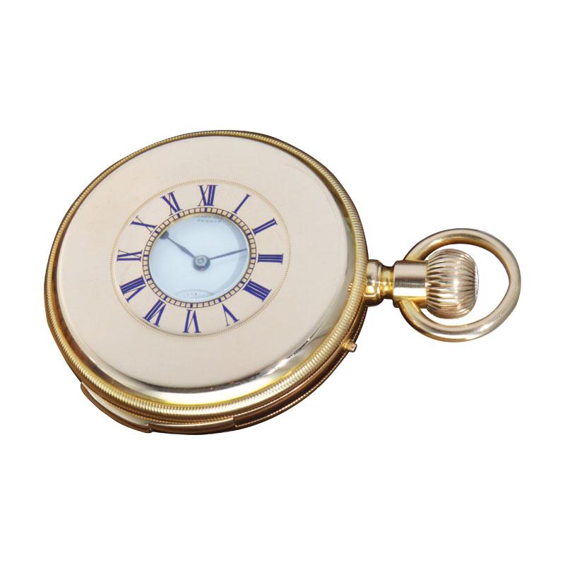 Henry Capt 18 Karat Gold Handmade 31 Jewel Quarter Repeating Watch, 1900er Jahre im Angebot 1