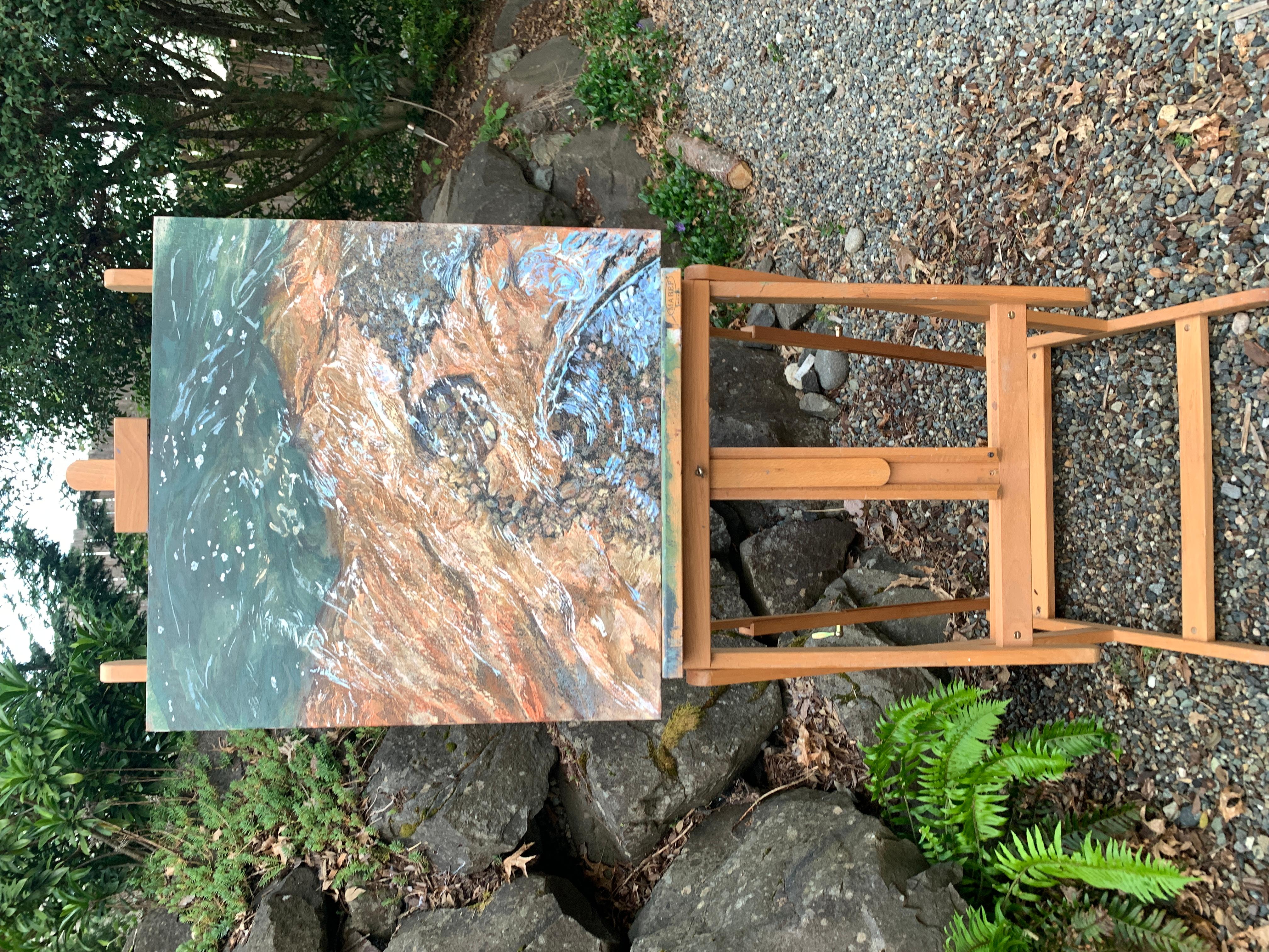 Les chutes de Porter Creek, 1, peinture originale - Réalisme Painting par Henry Caserotti