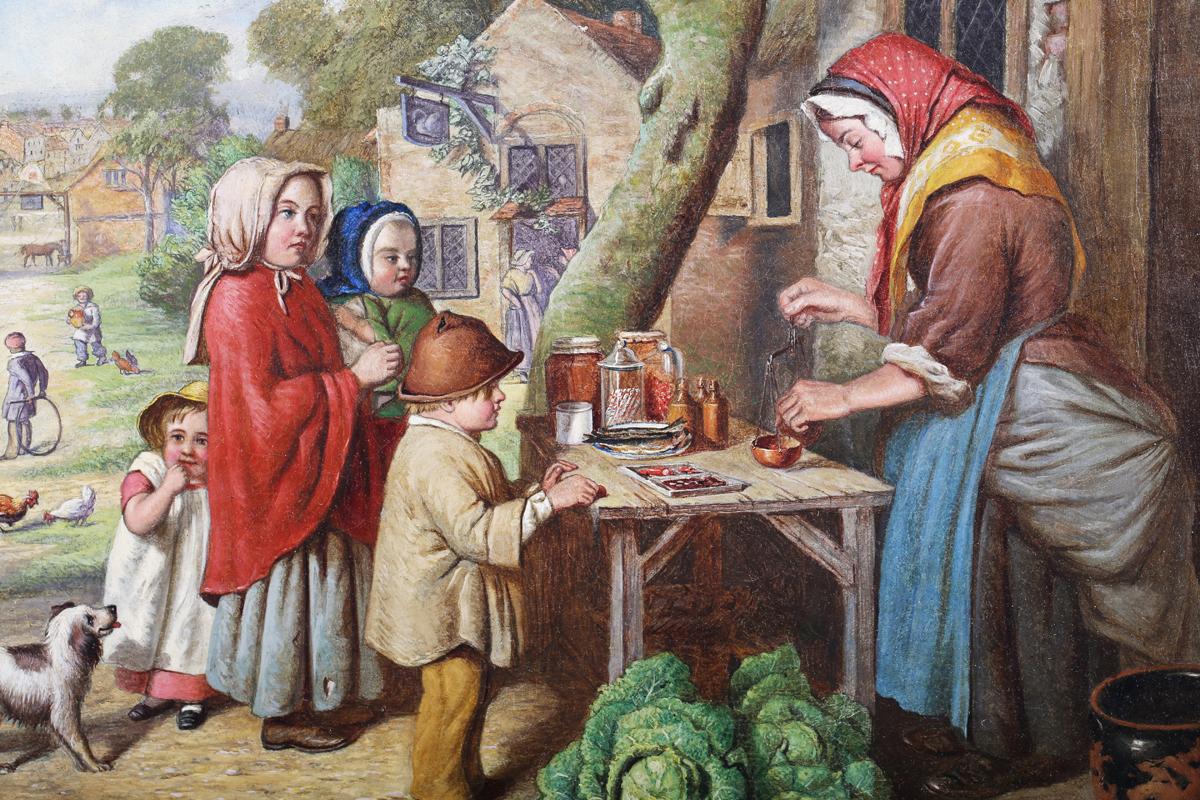  HEN Charles Child Child & Child Child, 19e siècle Huile, scène de genre, enfants à la foire  - École anglaise Painting par  Henry Charles Bryant