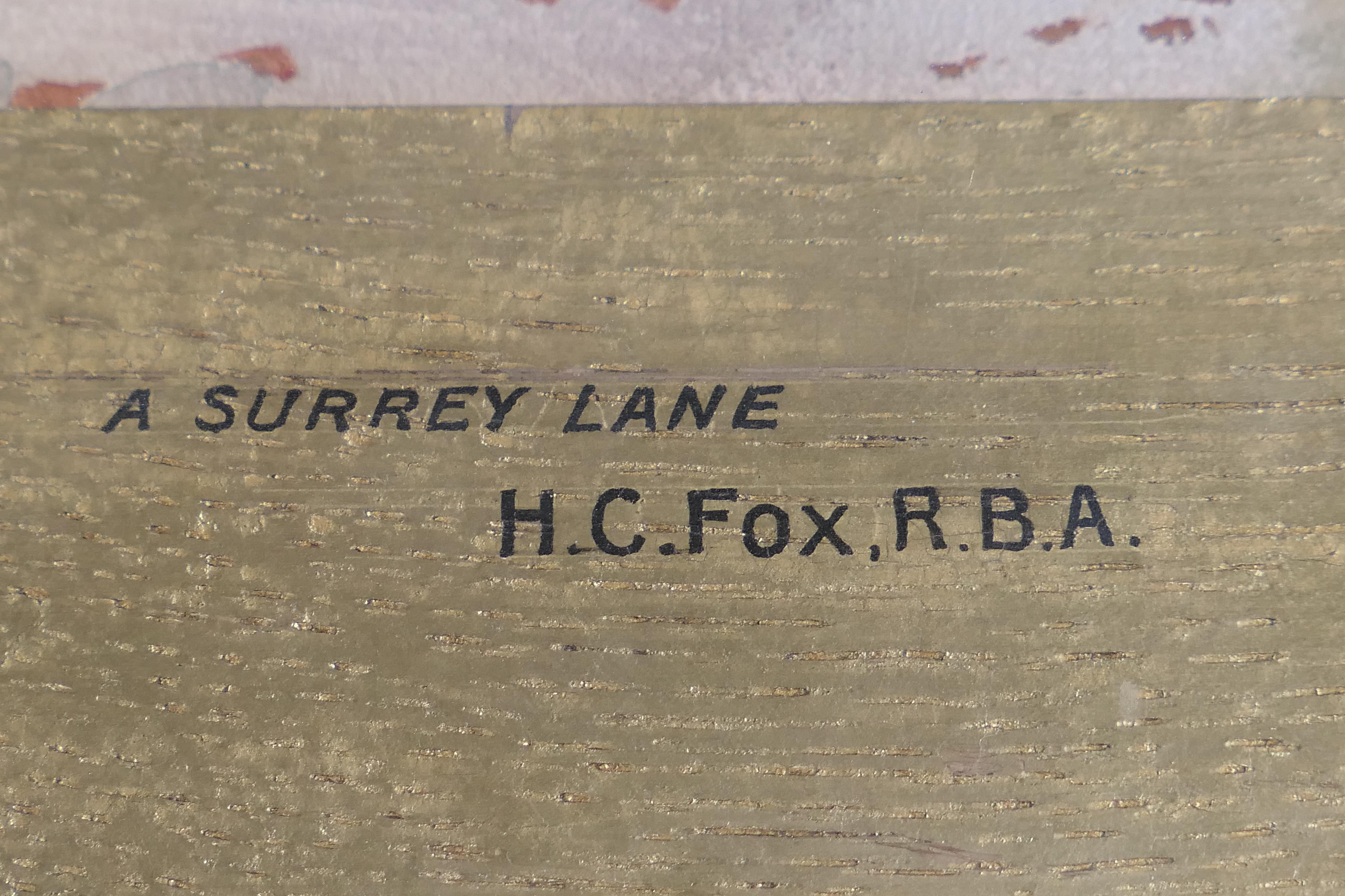 Henry Charles Fox R B A British 1855 1929. A Surrey Lane    For Sale 1