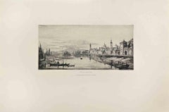 Vue de Saragosse - Acquaforte di Henry Charles Landrin - Anni '60 del XIX secolo