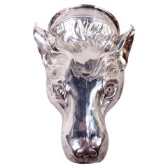 Henry Chawner English Georgian Sterling Silver Fox Stirrup Cup 1788