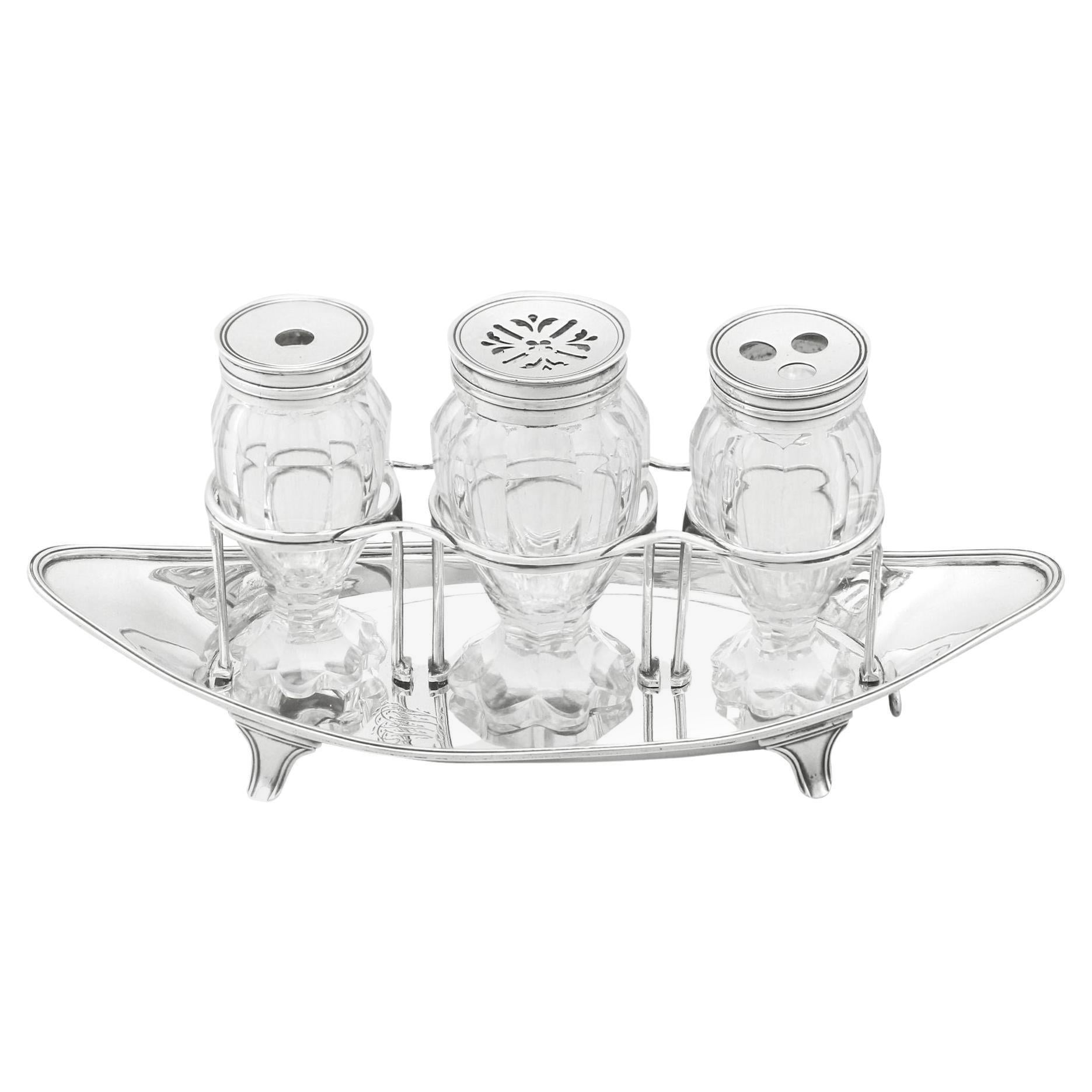 Encrier pour femme en argent sterling de style géorgien par Henry Chawner