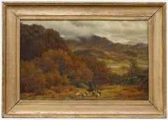 Henry Cheadle (1852-1910) - Framed Early 20th Century Oil, Herding the Flock