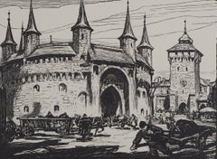 Poland, Krakow Castle - Original wooodcut, Handsigned & Numbered