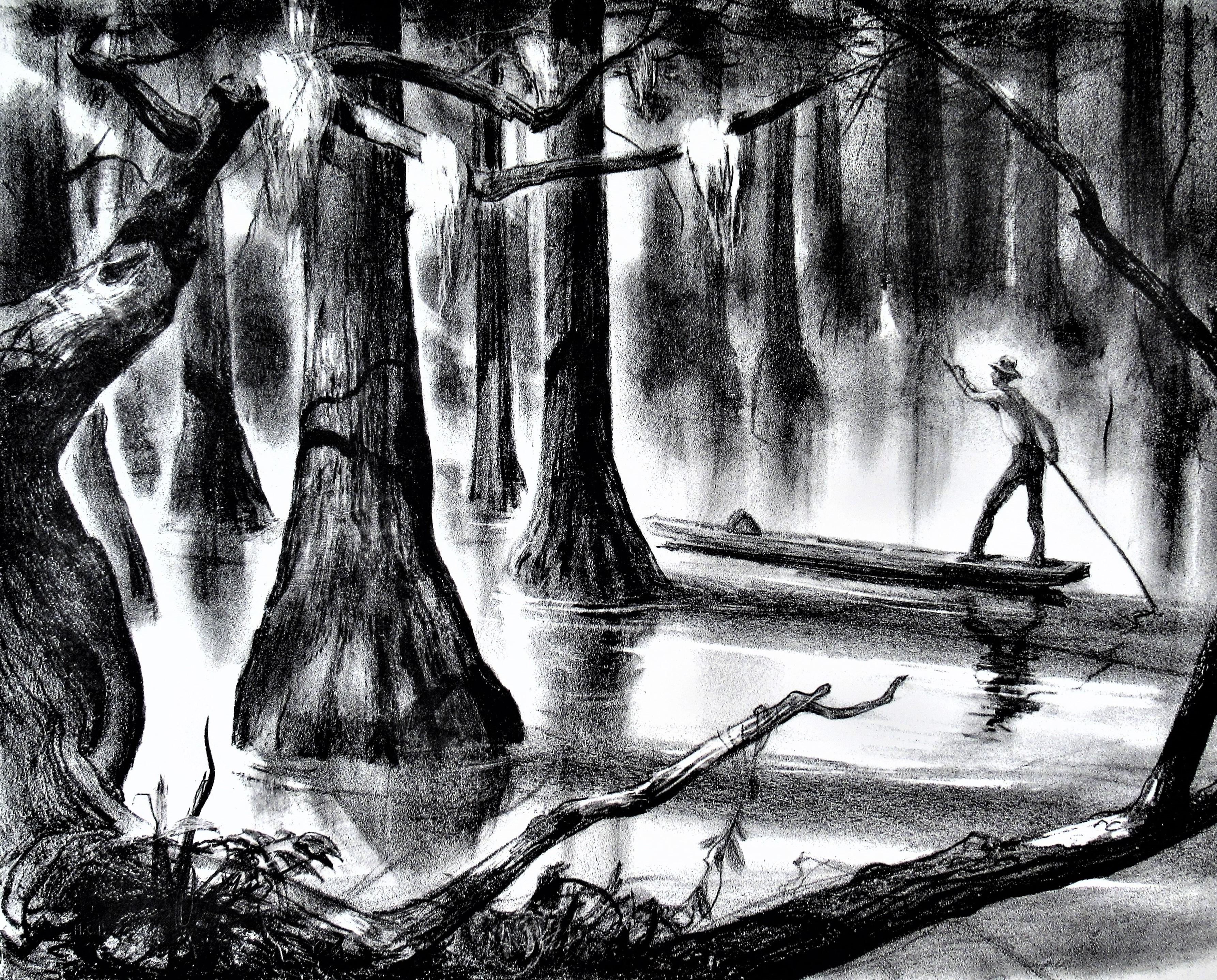 Cypress Swamp Land - Print by Henry Clarence Pitz