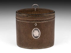 Henry Clay Antique Papier Mache Mother-of-Pearl Silver Tea Caddy, 18th Century