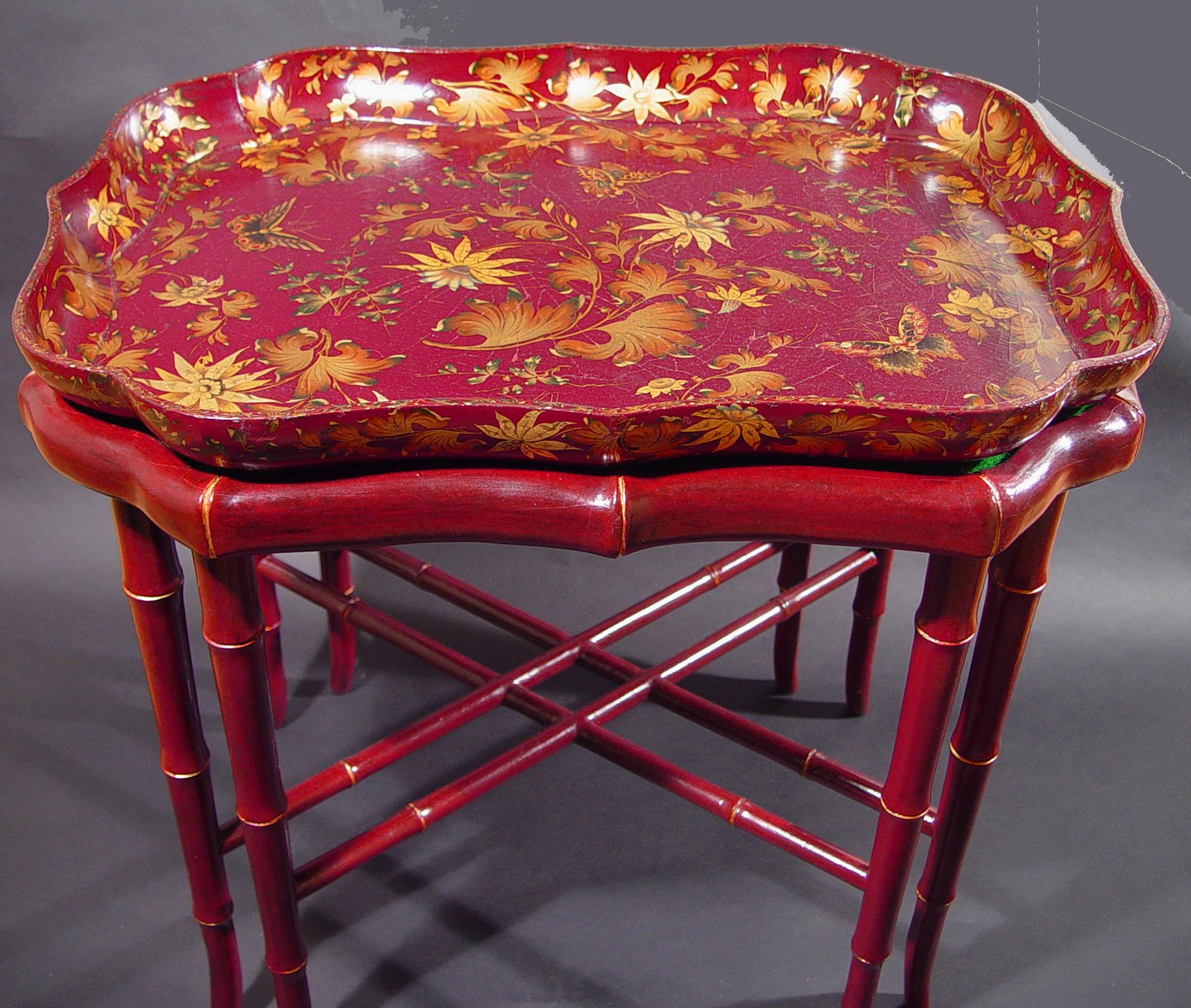 Regency Henry Clay Papier Mâché Lacquered Tray and Base For Sale