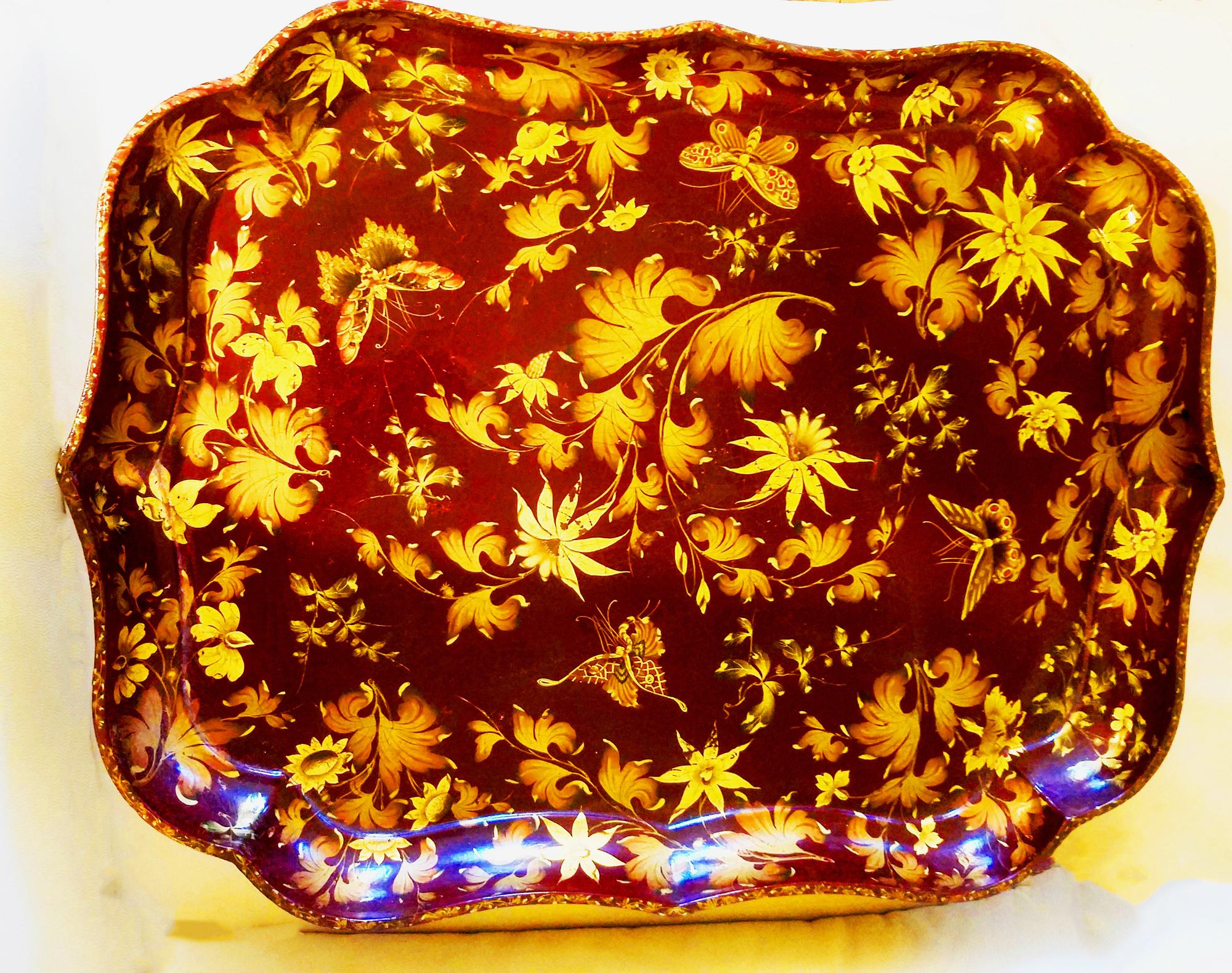 Henry Clay Papier Mâché Lacquered Tray and Base In Good Condition For Sale In Downingtown, PA