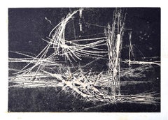 Henry Cliffe (1919-1983) Abstract Harbour monochrome etching