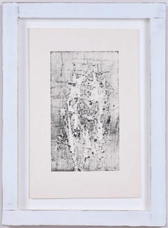 Henry Cliffe (1919-1983): Monochrome Figures etching Mid Century print