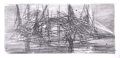 Henry Cliffe (1919-1983) Reclining Figure V abstract etching