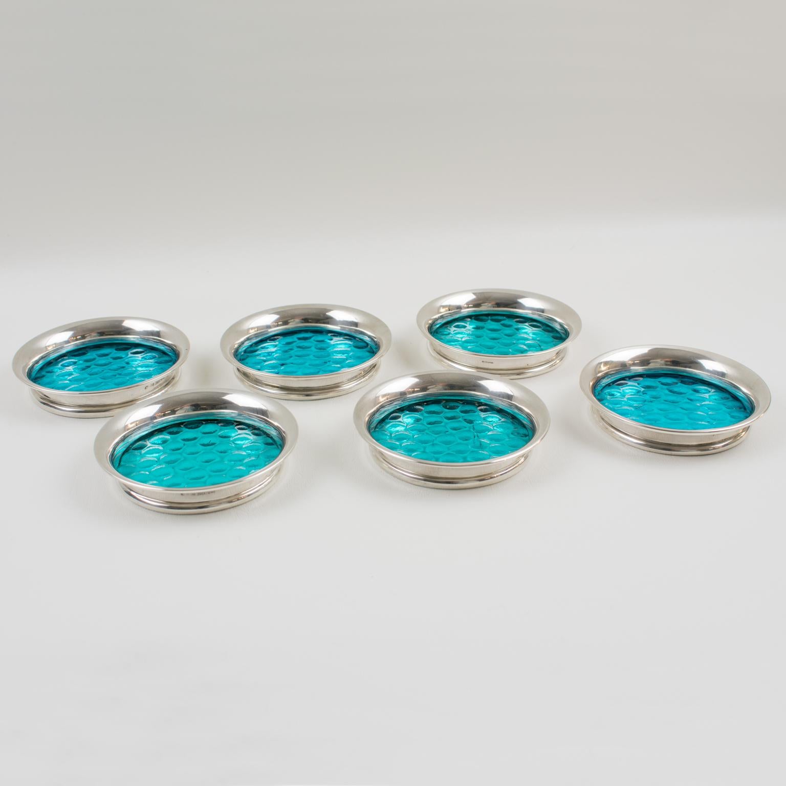 blue glass coasters