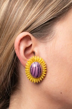 HENRY Orecchini a clip di talosel e pasta di vetro