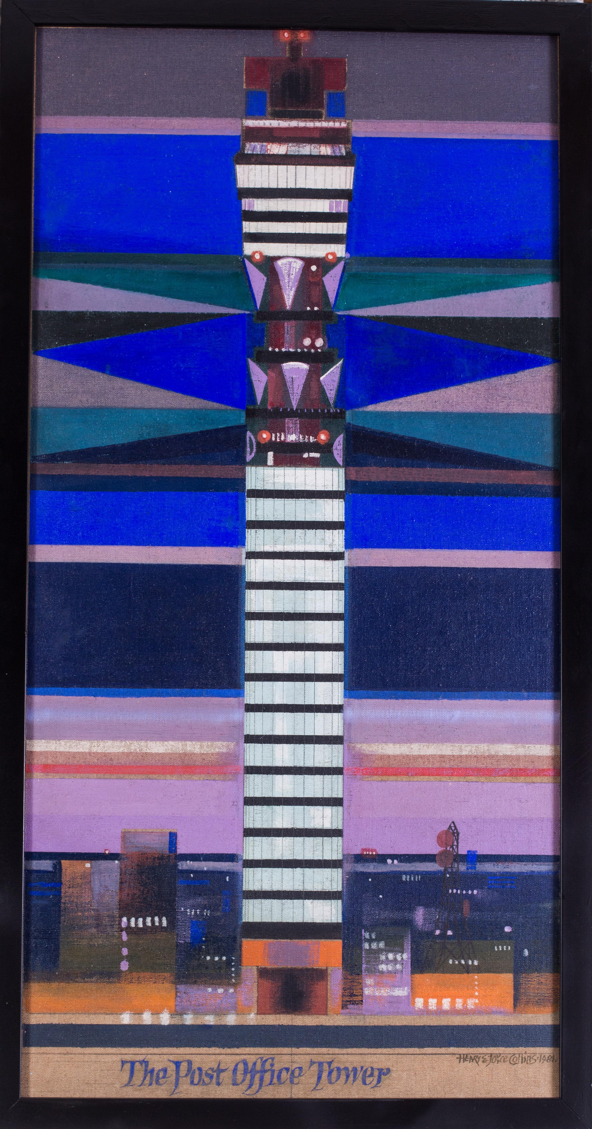 The Post Office Tower, 1981 - Painting by Henry Collins