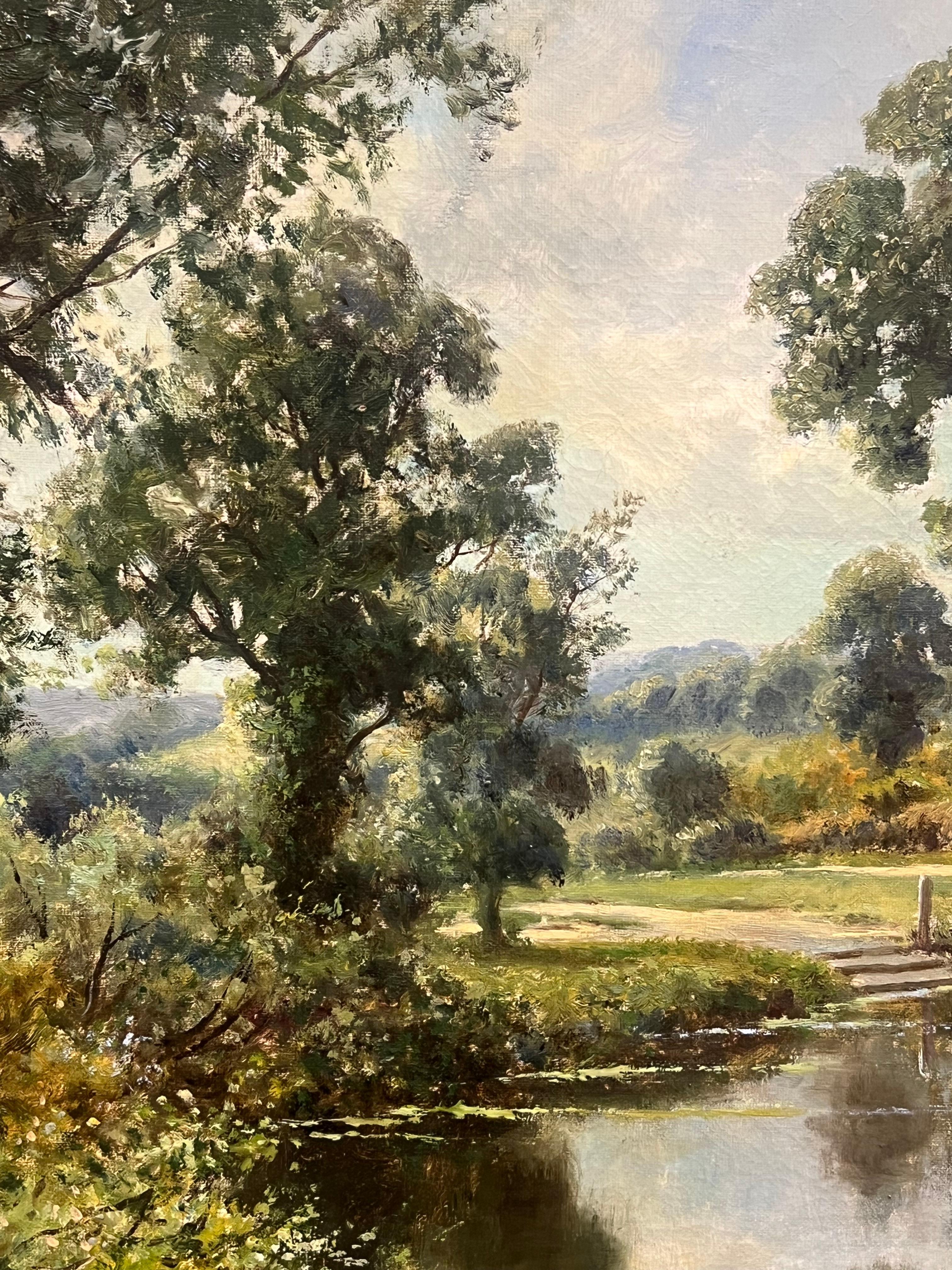 Encantadora casa de campo junto al río
de Henry Cooper (británico de finales del siglo XIX/XX)
óleo sobre lienzo firmado, enmarcado
Enmarcado: 25 x 34,5 pulgadas
Lienzo: 20 x 30 pulgadas
Procedencia: colección privada, Reino Unido
Estado: muy buen