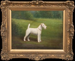 Antique Portrait of a Wire Hair Fox Terrier, 19th Century  by Henry CROWTHER circa 1935