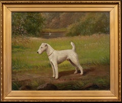 Antique Portrait of 'Keynsham Scoutmaster', a Wire-haired Fox Terrier, circa 1900