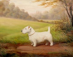 Portrait Of "Rawnsley Masterpiece" A White Terrier Breed, dated 1925  