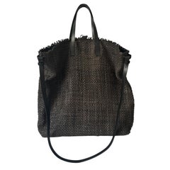 Henry Cuir Tangible Brown Woven Leather Tote Bag