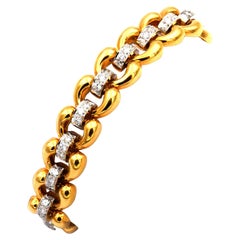 Henry Dankner 2.24 Carat Diamond 18K 2-Tone Gold Fancy Link Bracelet