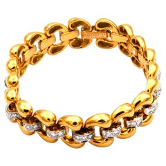 Used Henry Dankner 2.24 Carat Diamond 18K 2-Tone Gold Fancy Link Bracelet 