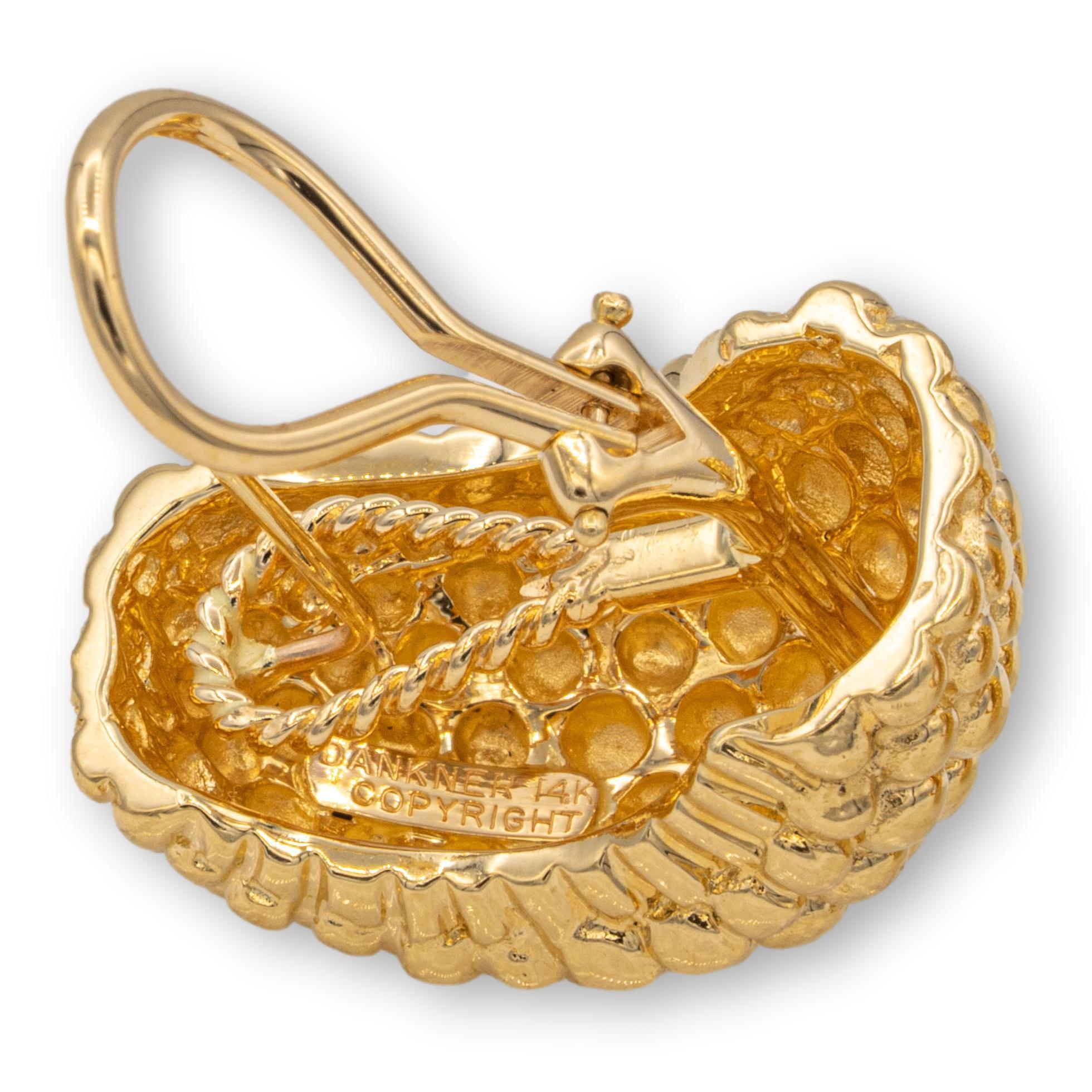 Women's Henry Dankner Vintage 14K Yellow Gold Clip-On half hoop Earrings