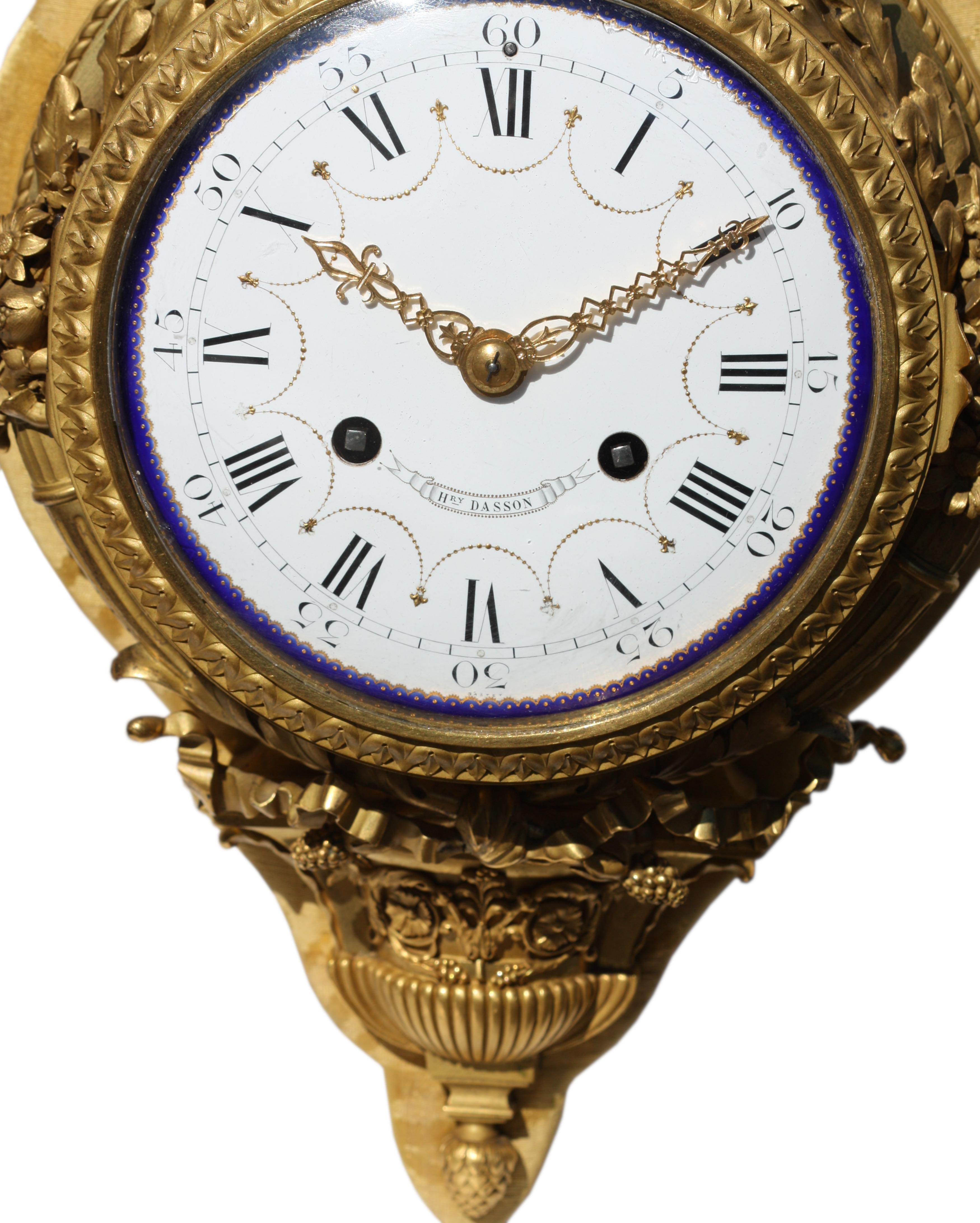 Horloge Henry Dasson  1825-1896  et baromtre assorti Bon état - En vente à West Palm Beach, FL
